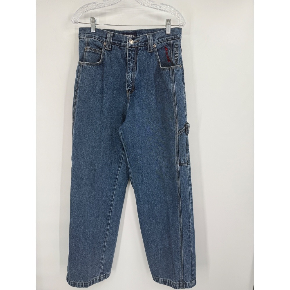 Vintage Results Jeans Men's Sz 31 Blue‎ Denim Skate 90s Y2K Baggy Carpenter